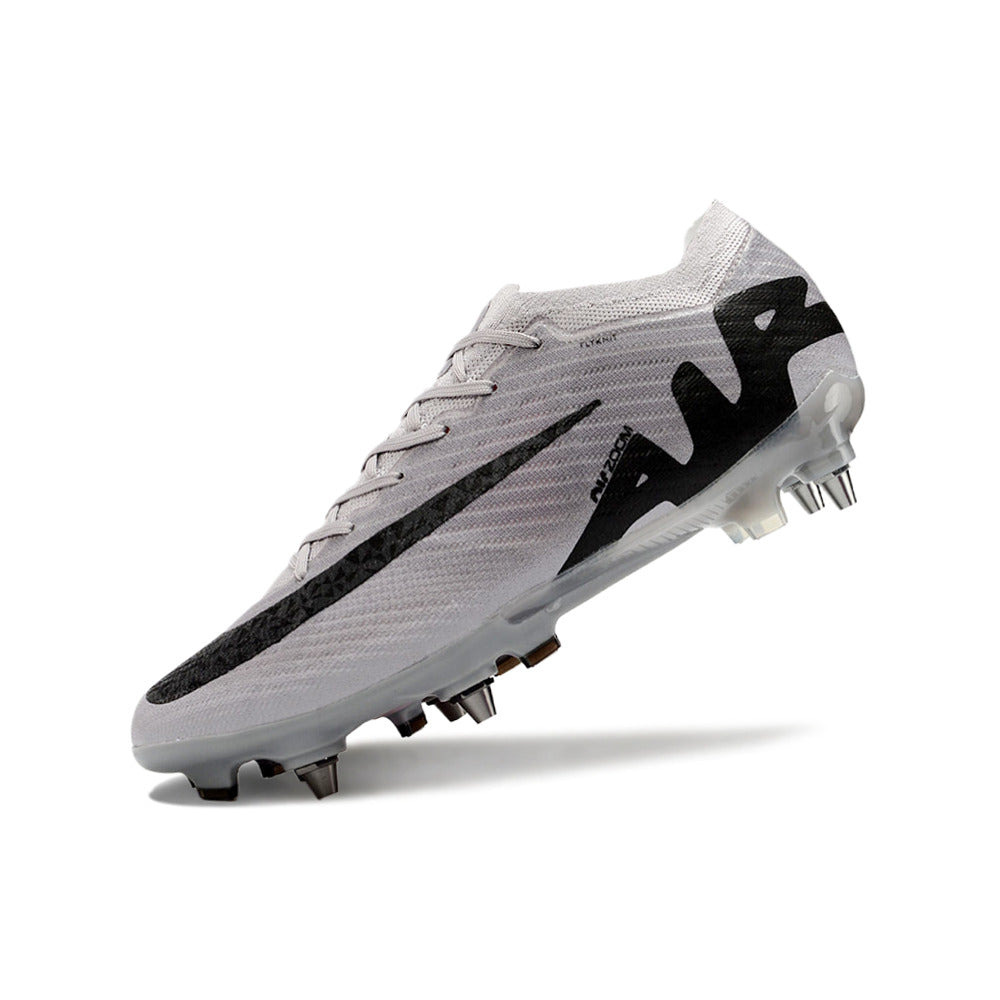 Chuteira Campo Nike Air Zoom Mercurial Vapor 15 Elite Trava Mista Prata e Preta 