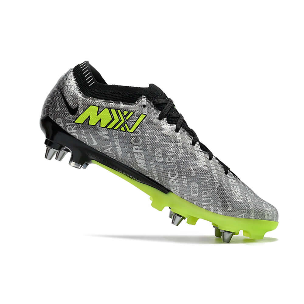 Chuteira Campo Nike Air Zoom Mercurial Vapor 15 Elite Trava Mista Prata e Verde 