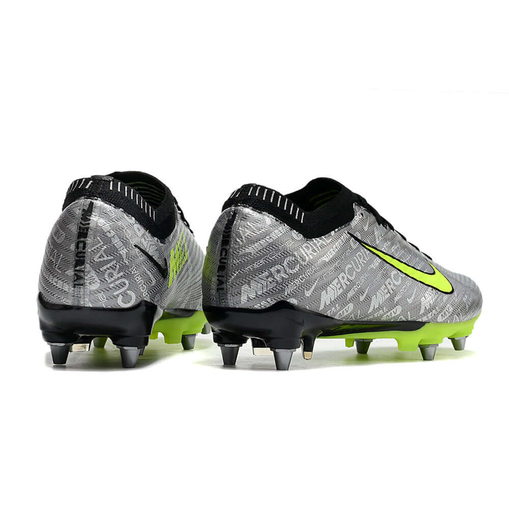 Chuteira Campo Nike Air Zoom Mercurial Vapor 15 Elite Trava Mista Prata e Verde 