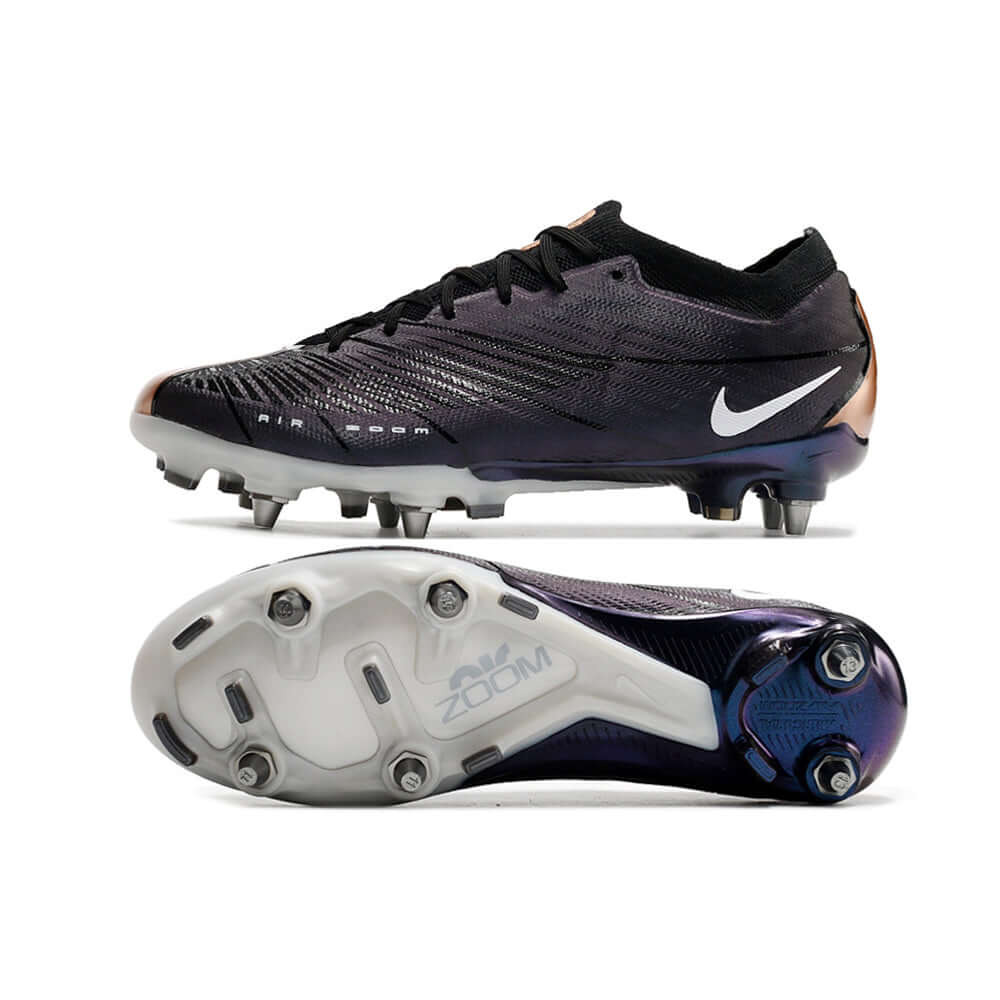 Chuteira Campo Nike Air Zoom Mercurial Vapor 15 Elite Trava Mista Preta e Cobre 