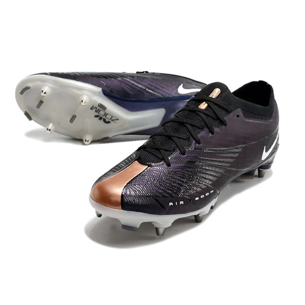 Chuteira Campo Nike Air Zoom Mercurial Vapor 15 Elite Trava Mista Preta e Cobre 