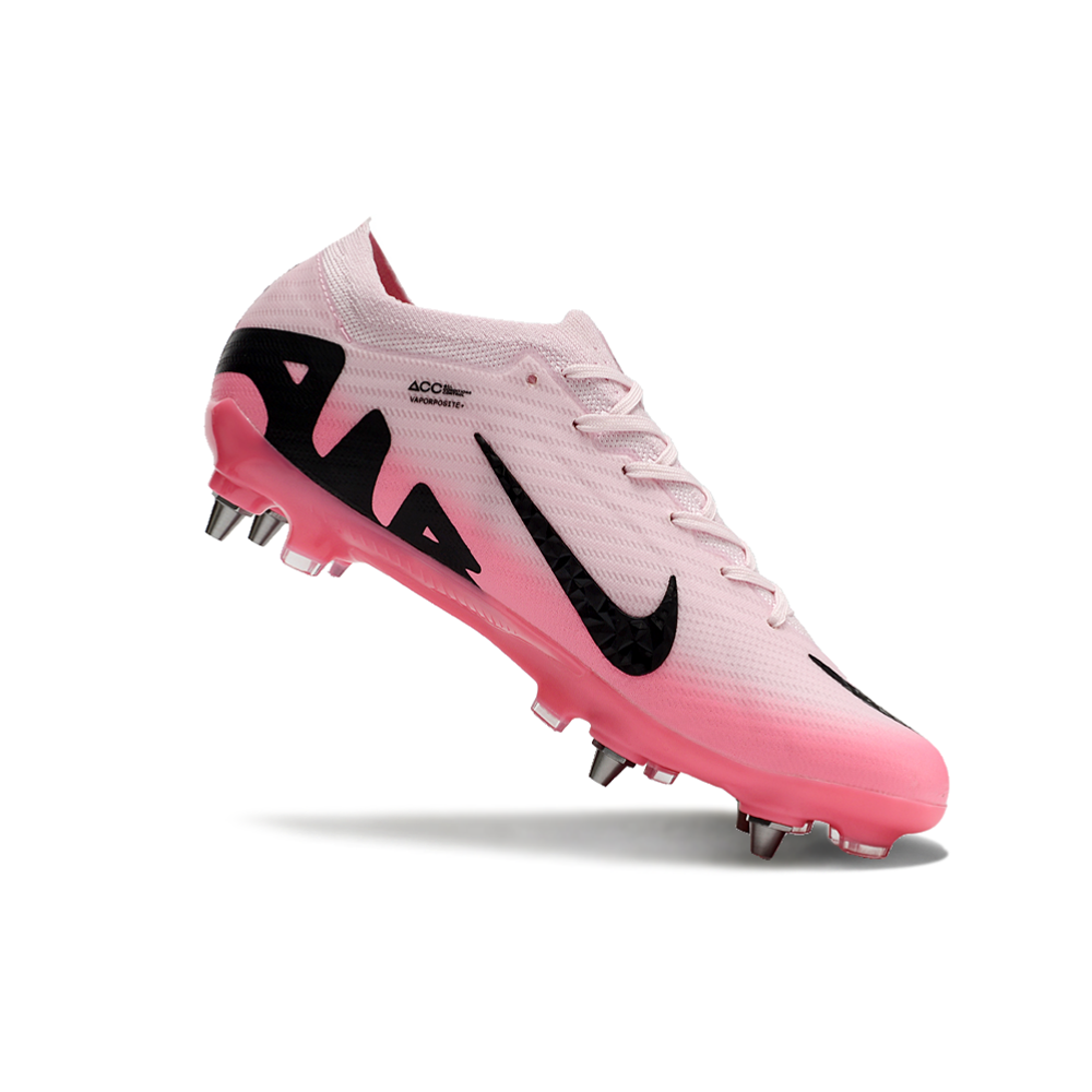 Chuteira Campo Nike Air Zoom Mercurial Vapor 15 Elite Trava Mista Rosa e Preta 