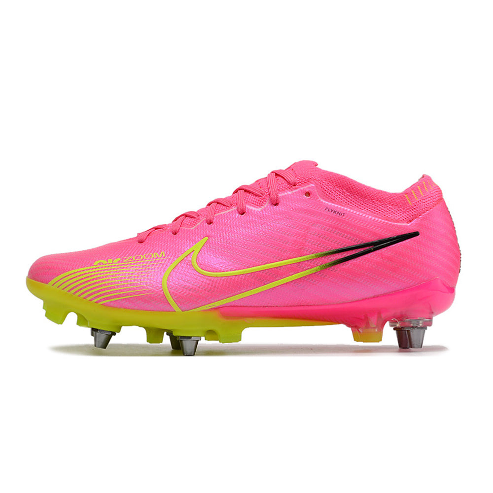 Chuteira Campo Nike Air Zoom Mercurial Vapor 15 Elite Trava Mista Rosa e Verde 