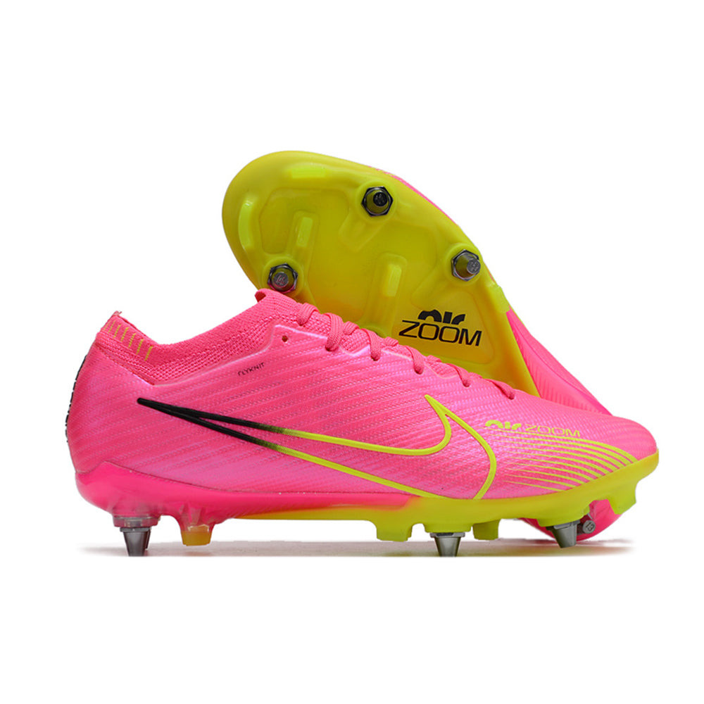 Chuteira Campo Nike Air Zoom Mercurial Vapor 15 Elite Trava Mista Rosa e Verde 