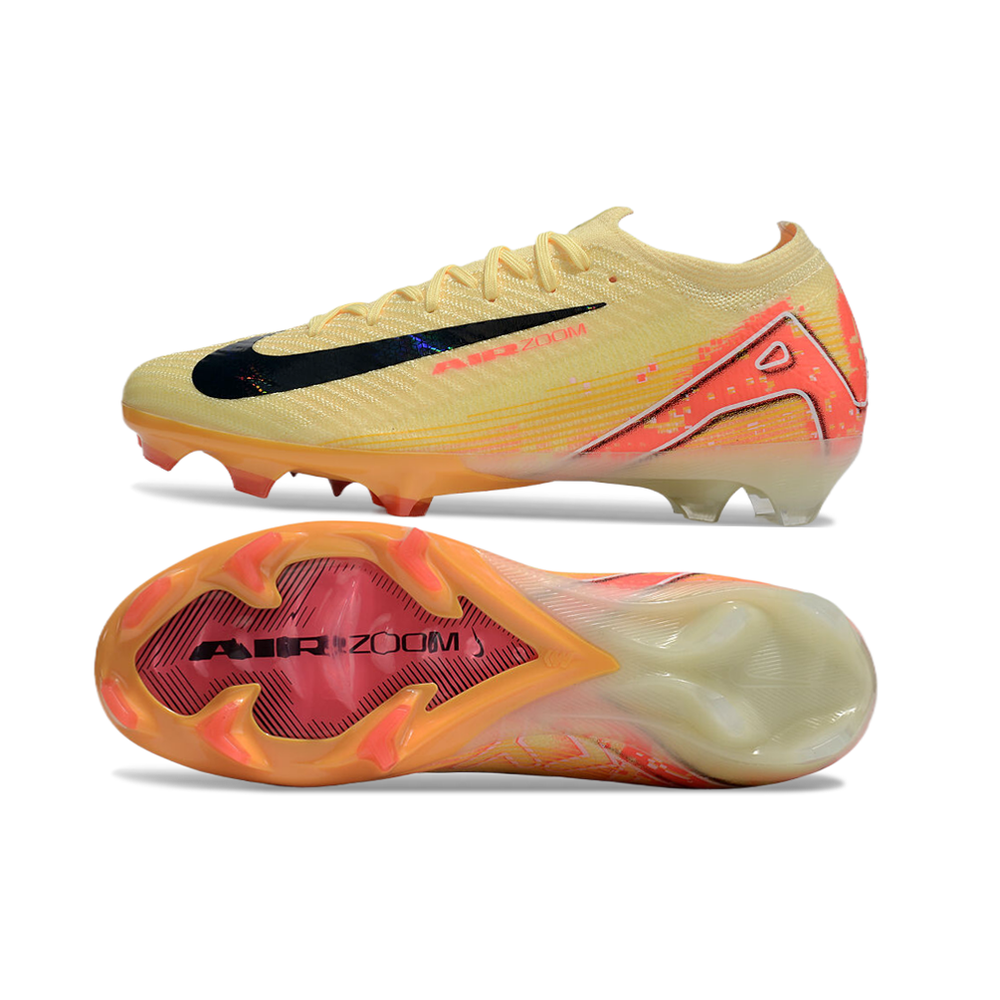 Chuteira Campo Nike Air Zoom Mercurial Vapor 16 Elite FG Amarelo e Laranja 