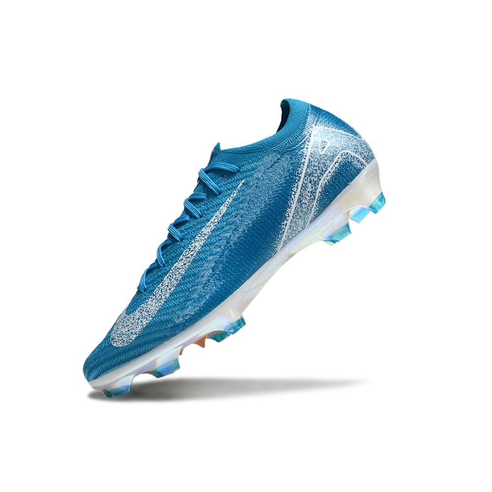 Chuteira Campo Nike Air Zoom Mercurial Vapor 16 Elite FG Azul e Branca