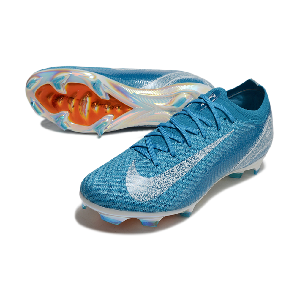 Chuteira Campo Nike Air Zoom Mercurial Vapor 16 Elite FG Azul e Branca
