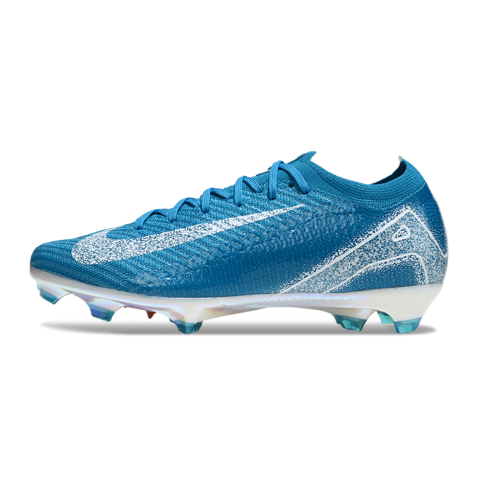 Chuteira Campo Nike Air Zoom Mercurial Vapor 16 Elite FG Azul e Branca