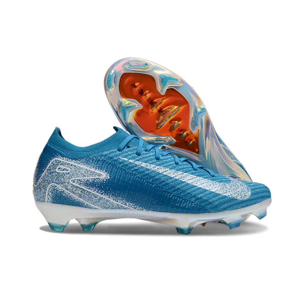 Chuteira Campo Nike Air Zoom Mercurial Vapor 16 Elite FG Azul e Branca