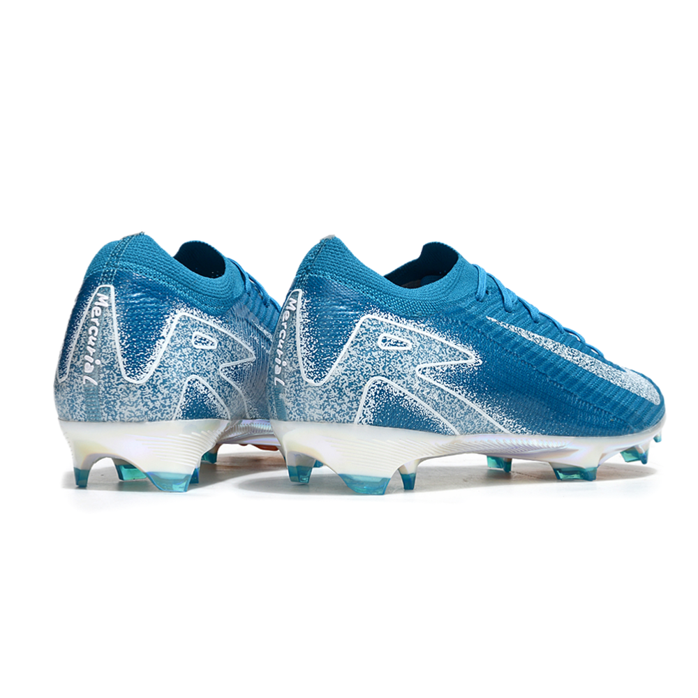 Chuteira Campo Nike Air Zoom Mercurial Vapor 16 Elite FG Azul e Branca