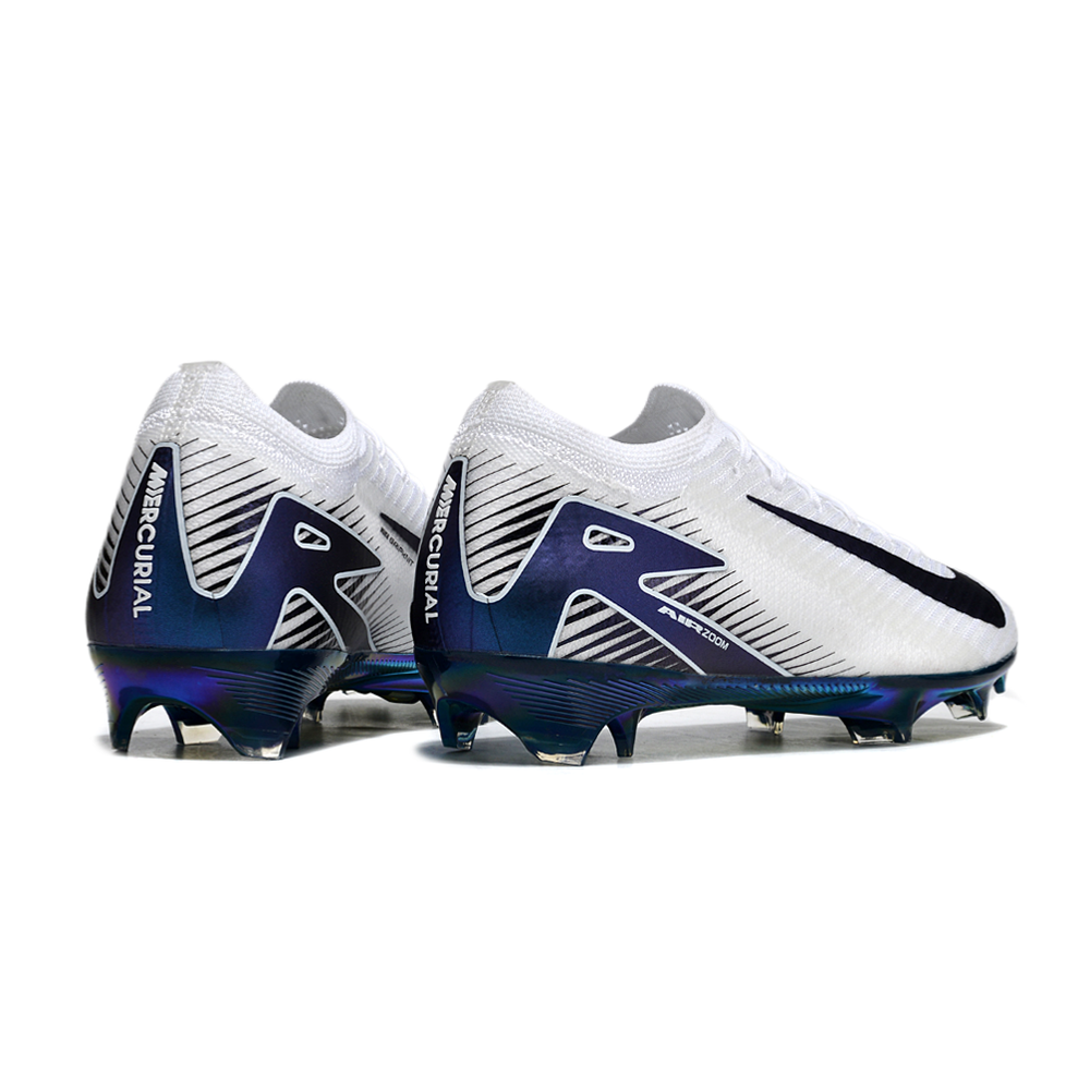 Chuteira Campo Nike Air Zoom Mercurial Vapor 16 Elite FG Branca e Azul