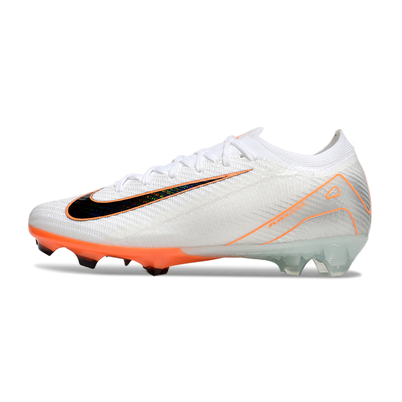 Chuteira Campo Nike Air Zoom Mercurial Vapor 16 Elite FG Branca e Laranja