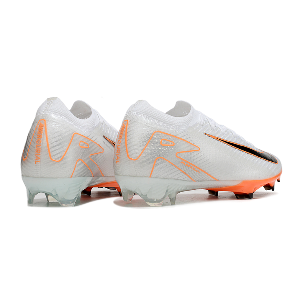 Chuteira Campo Nike Air Zoom Mercurial Vapor 16 Elite FG Branca e Laranja