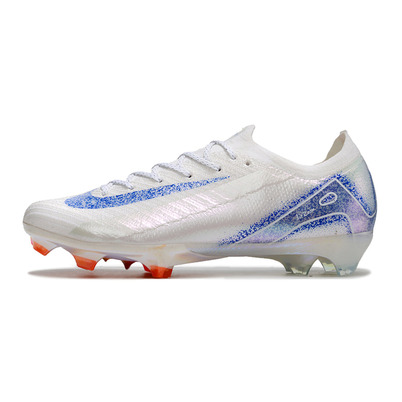 Chuteira Campo Nike Air Zoom Mercurial Vapor 16 Elite FG Branca, Azul e Laranja 