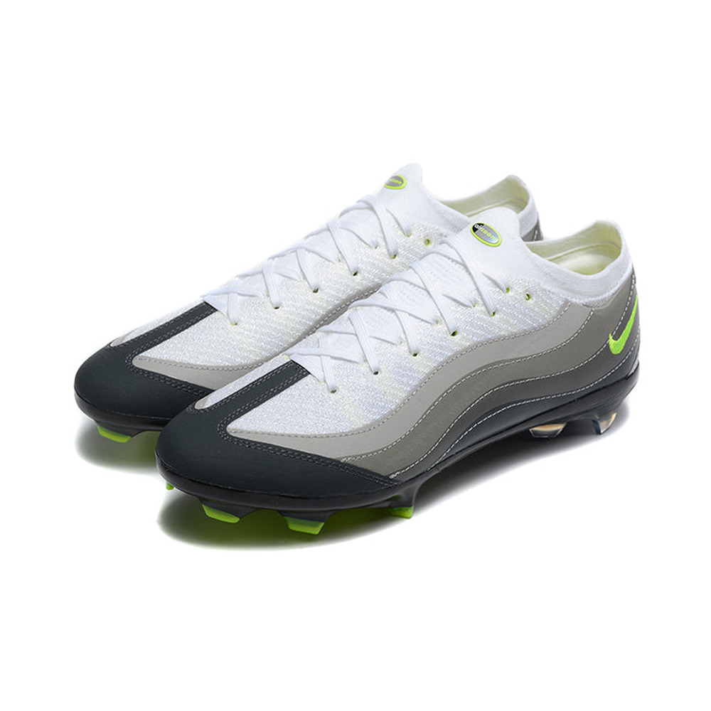 Chuteira Campo Nike Air Zoom Mercurial Vapor 16 Elite FG Branca, Cinza e Verde