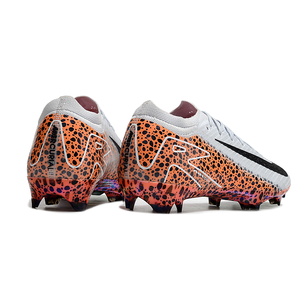 Chuteira Campo Nike Air Zoom Mercurial Vapor 16 Elite FG Branca, Laranja e Preto 
