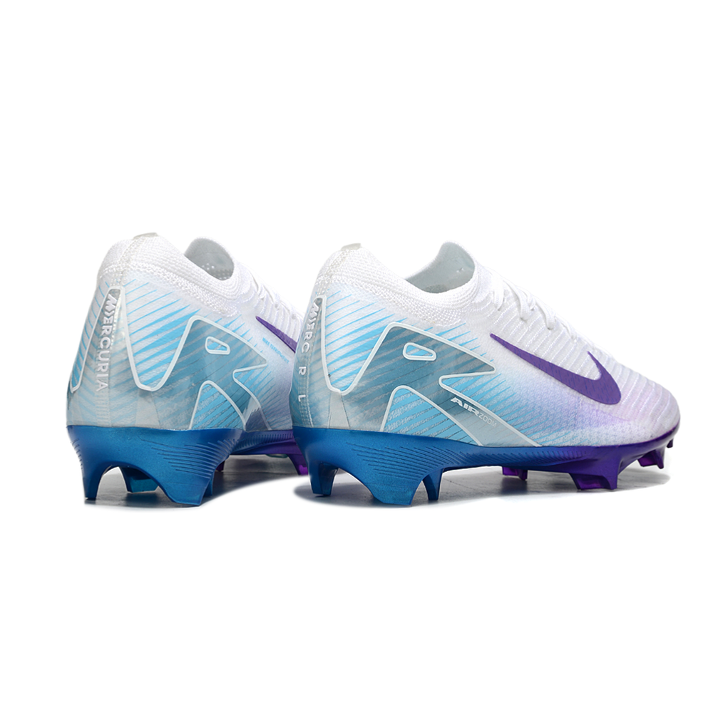 Chuteira Campo Nike Air Zoom Mercurial Vapor 16 Elite FG Branco, Roxo e Azul 