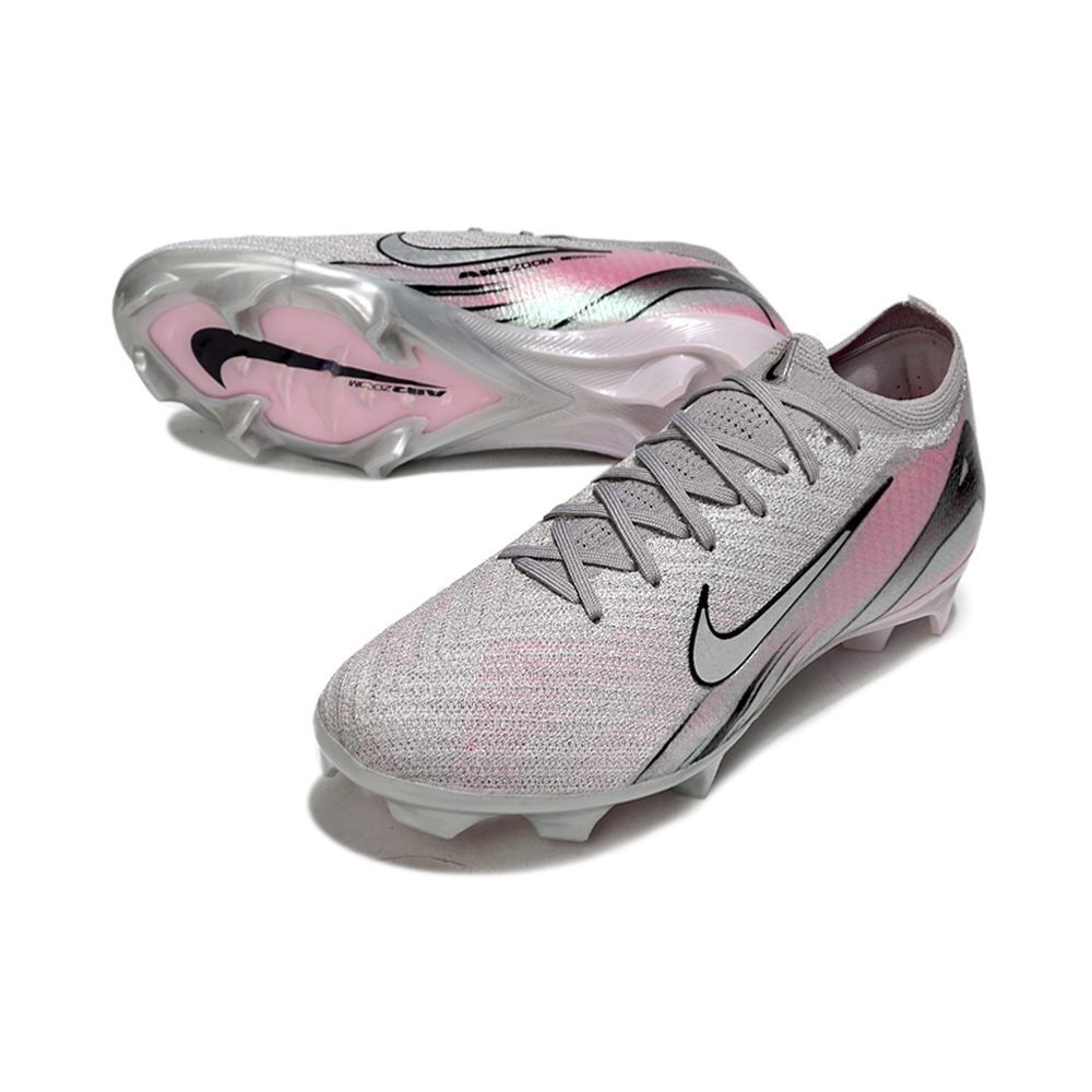 Chuteira Campo Nike Air Zoom Mercurial Vapor 16 Elite FG Cinza e Rosa