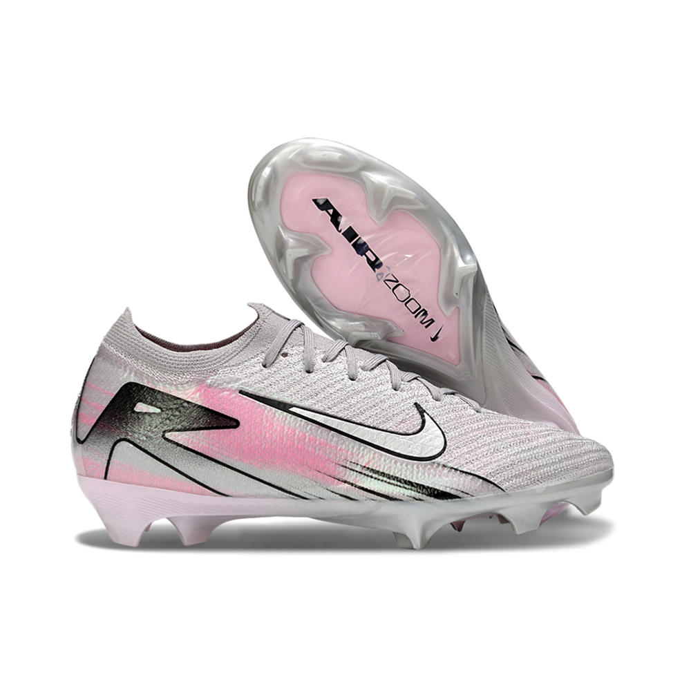 Chuteira Campo Nike Air Zoom Mercurial Vapor 16 Elite FG Cinza e Rosa