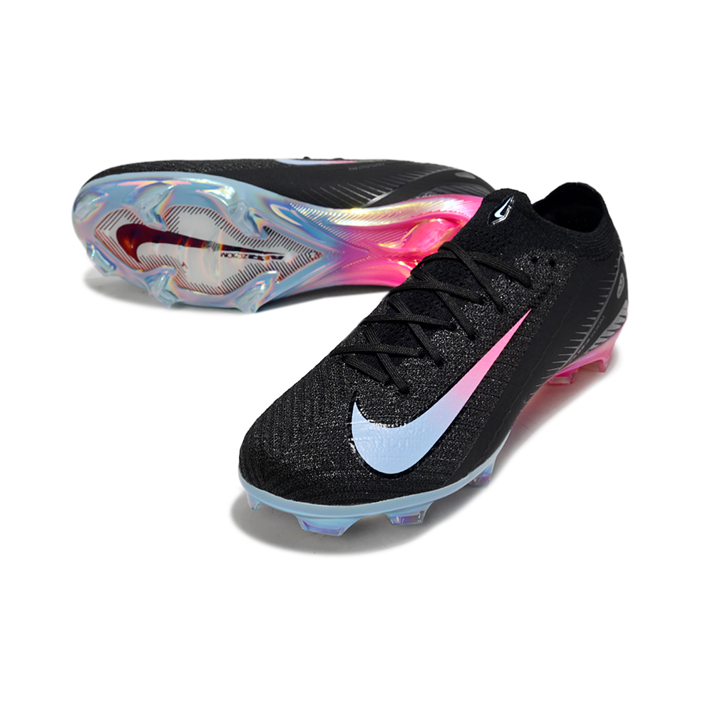 Chuteira Campo Nike Air Zoom Mercurial Vapor 16 Elite FG Preta, Rosa e Azul