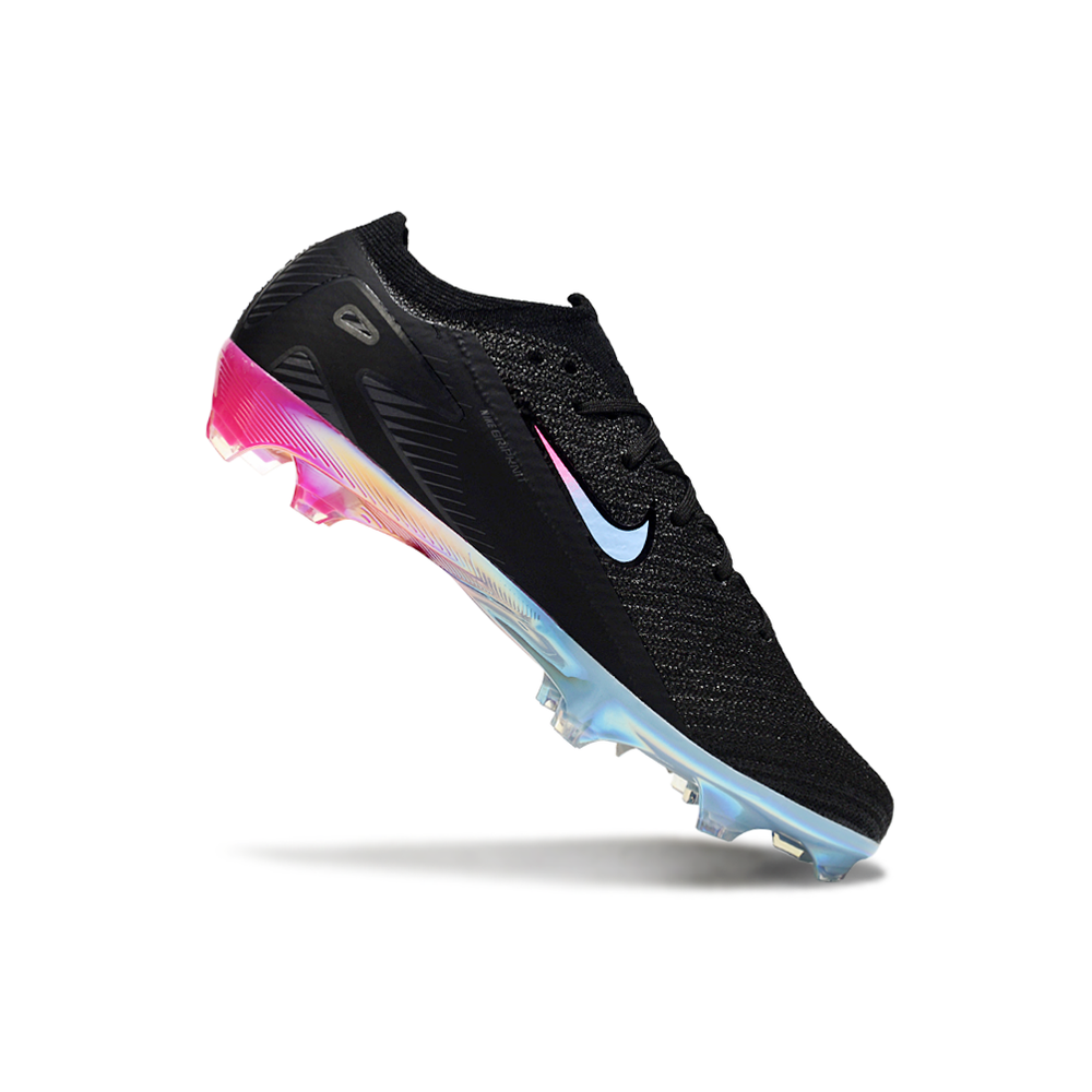 Chuteira Campo Nike Air Zoom Mercurial Vapor 16 Elite FG Preta, Rosa e Azul