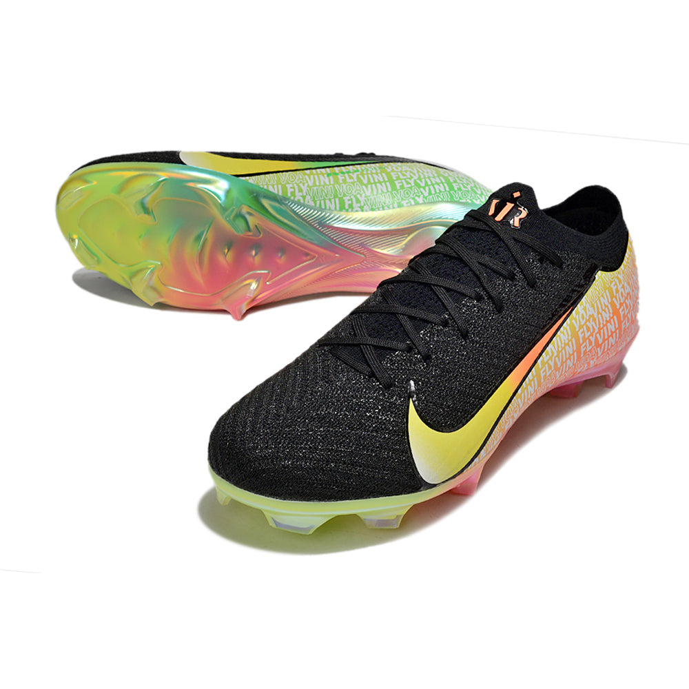 Chuteira Campo Nike Air Zoom Mercurial Vapor 16 Elite FG Preto, Laranja e Amarelo 