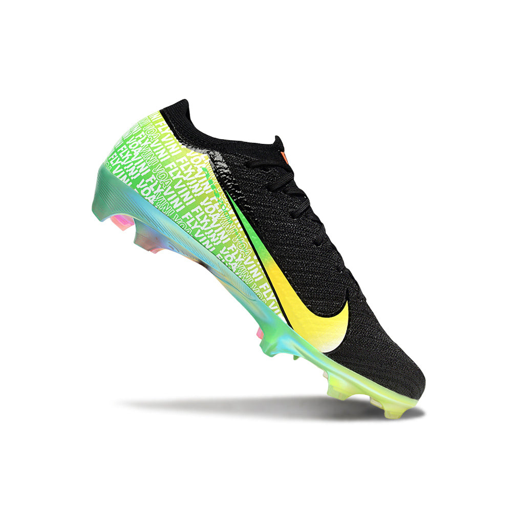 Chuteira Campo Nike Air Zoom Mercurial Vapor 16 Elite FG Preto, Laranja e Amarelo 