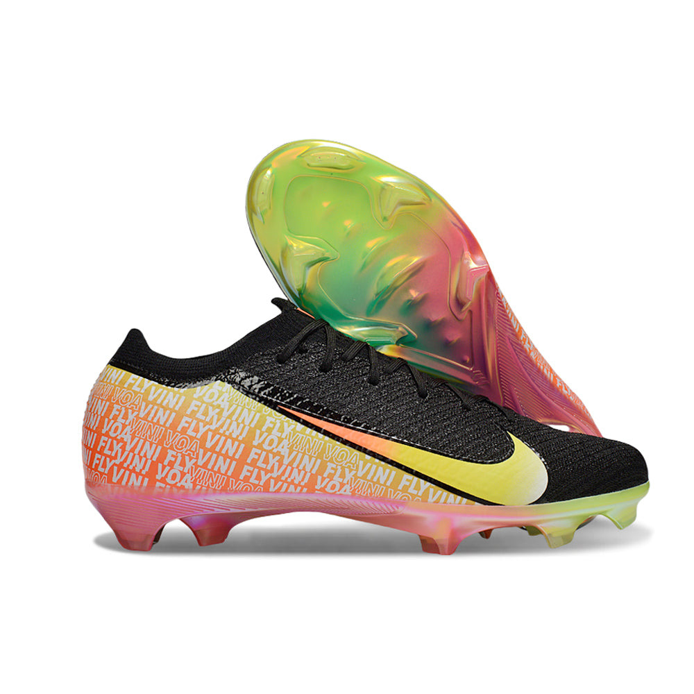 Chuteira Campo Nike Air Zoom Mercurial Vapor 16 Elite FG Preto, Laranja e Amarelo 