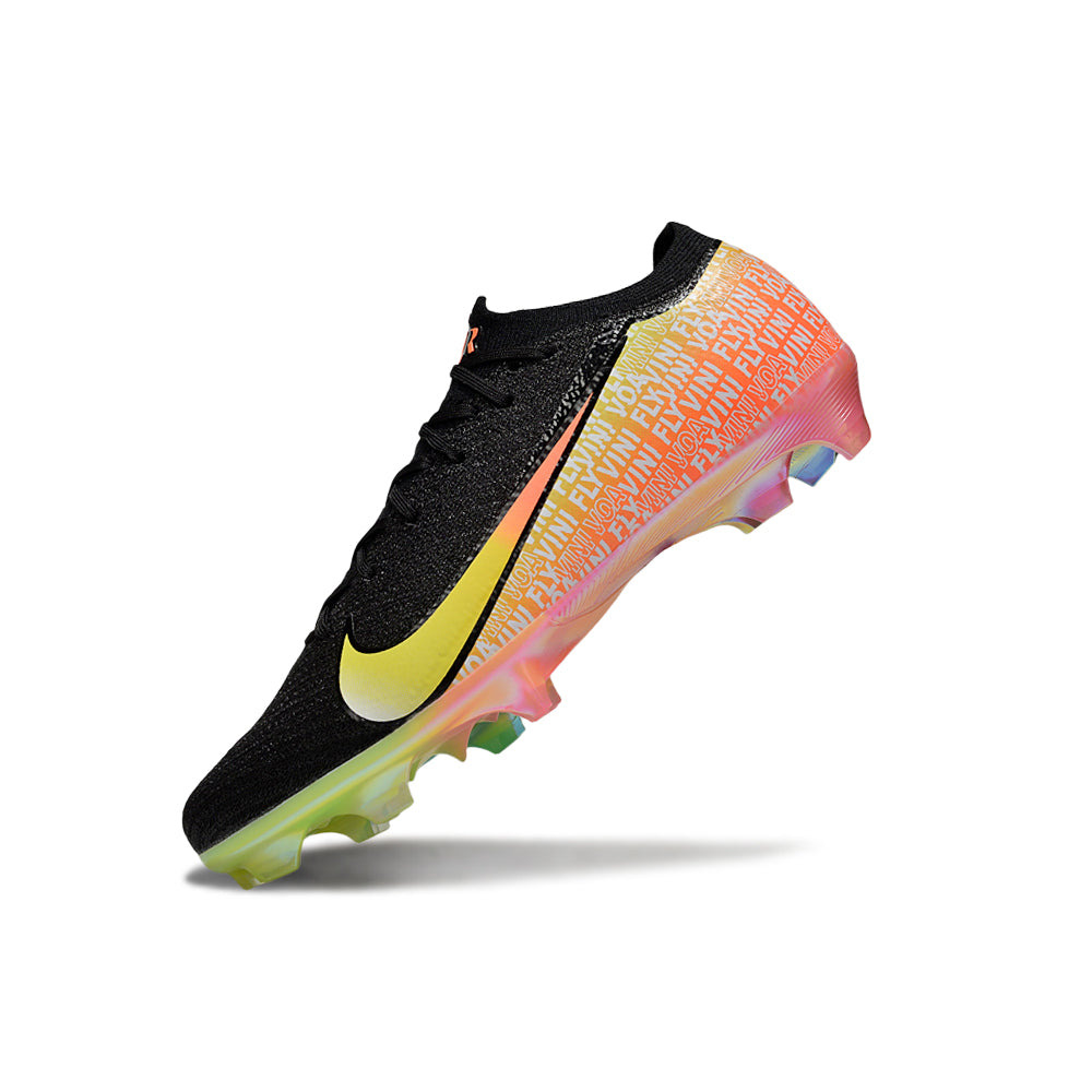 Chuteira Campo Nike Air Zoom Mercurial Vapor 16 Elite FG Preto, Laranja e Amarelo 