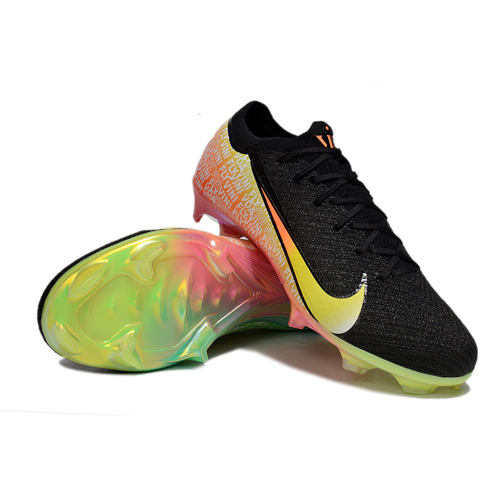Chuteira Campo Nike Air Zoom Mercurial Vapor 16 Elite FG Preto, Laranja e Amarelo 