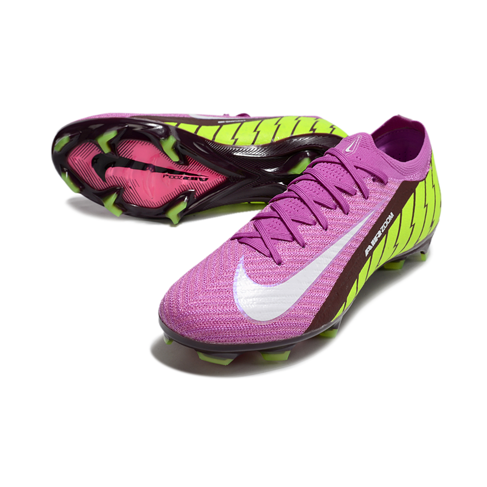 Chuteira Campo Nike Air Zoom Mercurial Vapor 16 Elite FG Roxa e Verde
