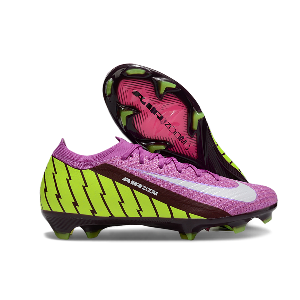 Chuteira Campo Nike Air Zoom Mercurial Vapor 16 Elite FG Roxa e Verde