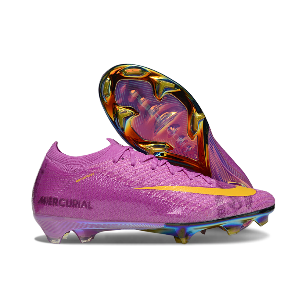 Chuteira Campo Nike Air Zoom Mercurial Vapor 16 Elite FG Roxo e Amarelo