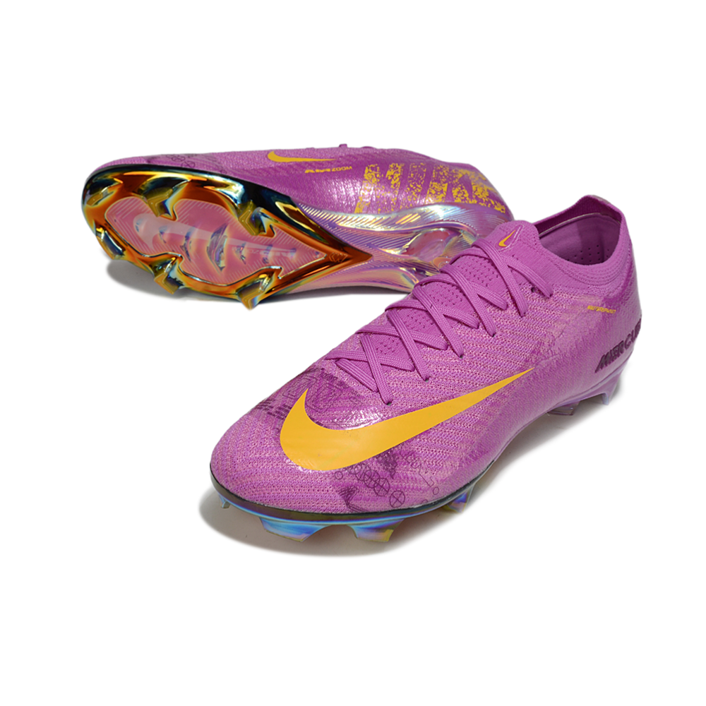 Chuteira Campo Nike Air Zoom Mercurial Vapor 16 Elite FG Roxo e Amarelo