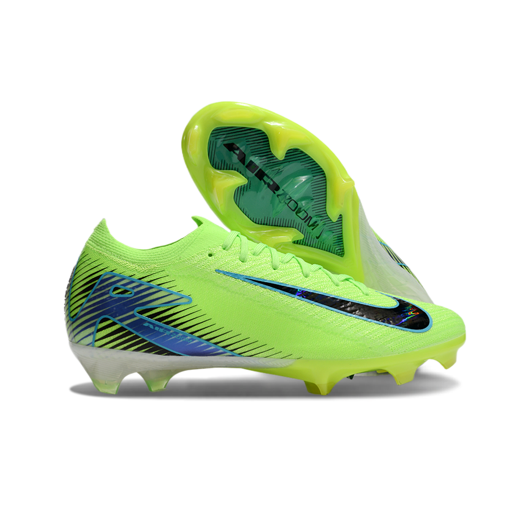 Chuteira Campo Nike Air Zoom Mercurial Vapor 16 Elite FG Verde e Azul