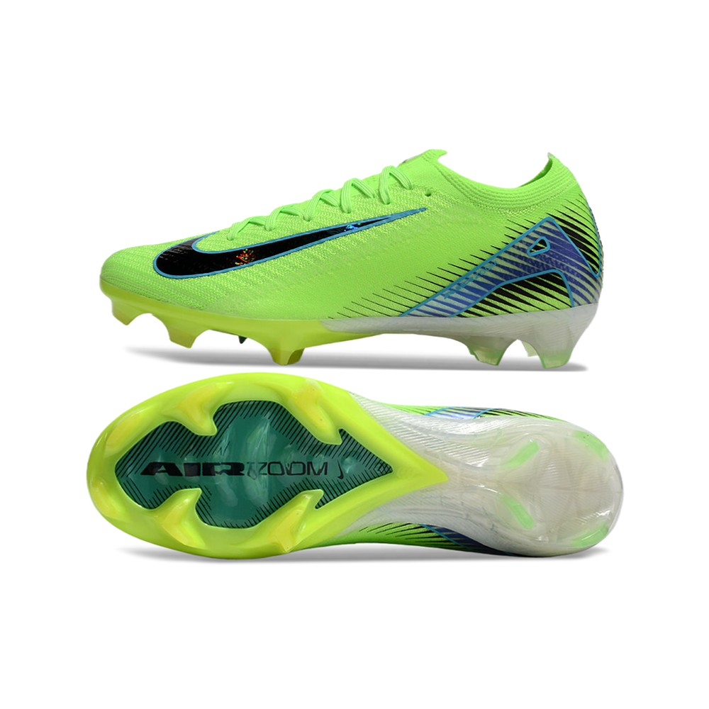 Chuteira Campo Nike Air Zoom Mercurial Vapor 16 Elite FG Verde e Azul