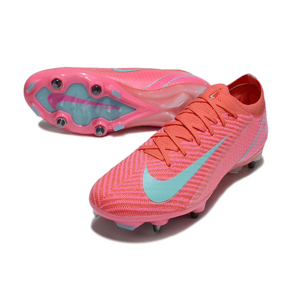 Chuteira Campo Nike Air Zoom Mercurial Vapor 16 Elite Trava Mista Rosa e Azul 