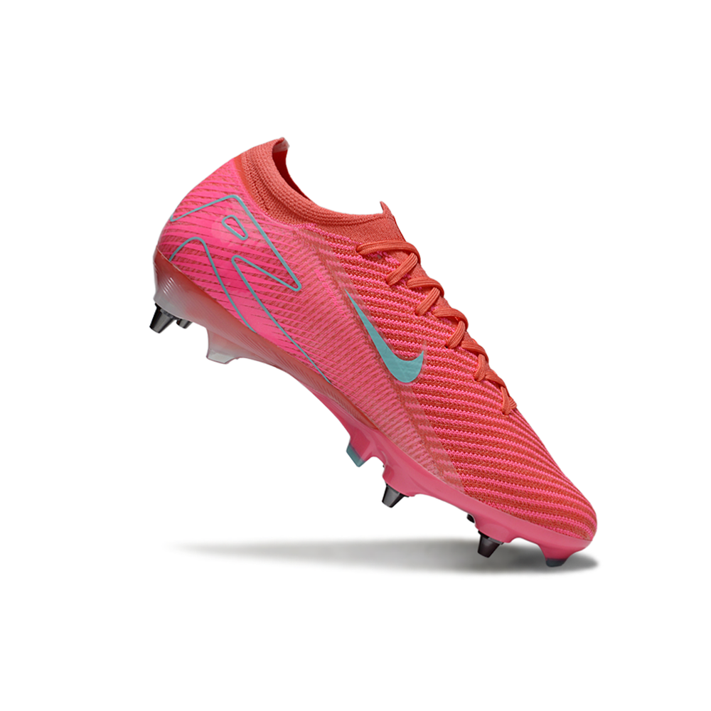 Chuteira Campo Nike Air Zoom Mercurial Vapor 16 Elite Trava Mista Rosa e Azul 