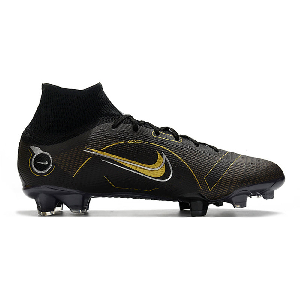 Chuteira Campo Nike Mercurial Superfly 8 Elite FG Preta e Dourada 