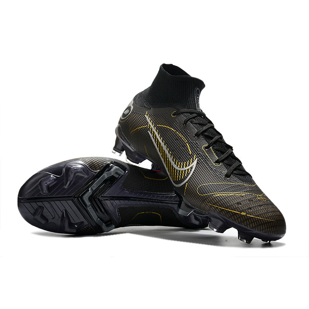 Chuteira Campo Nike Mercurial Superfly 8 Elite FG Preta e Dourada 