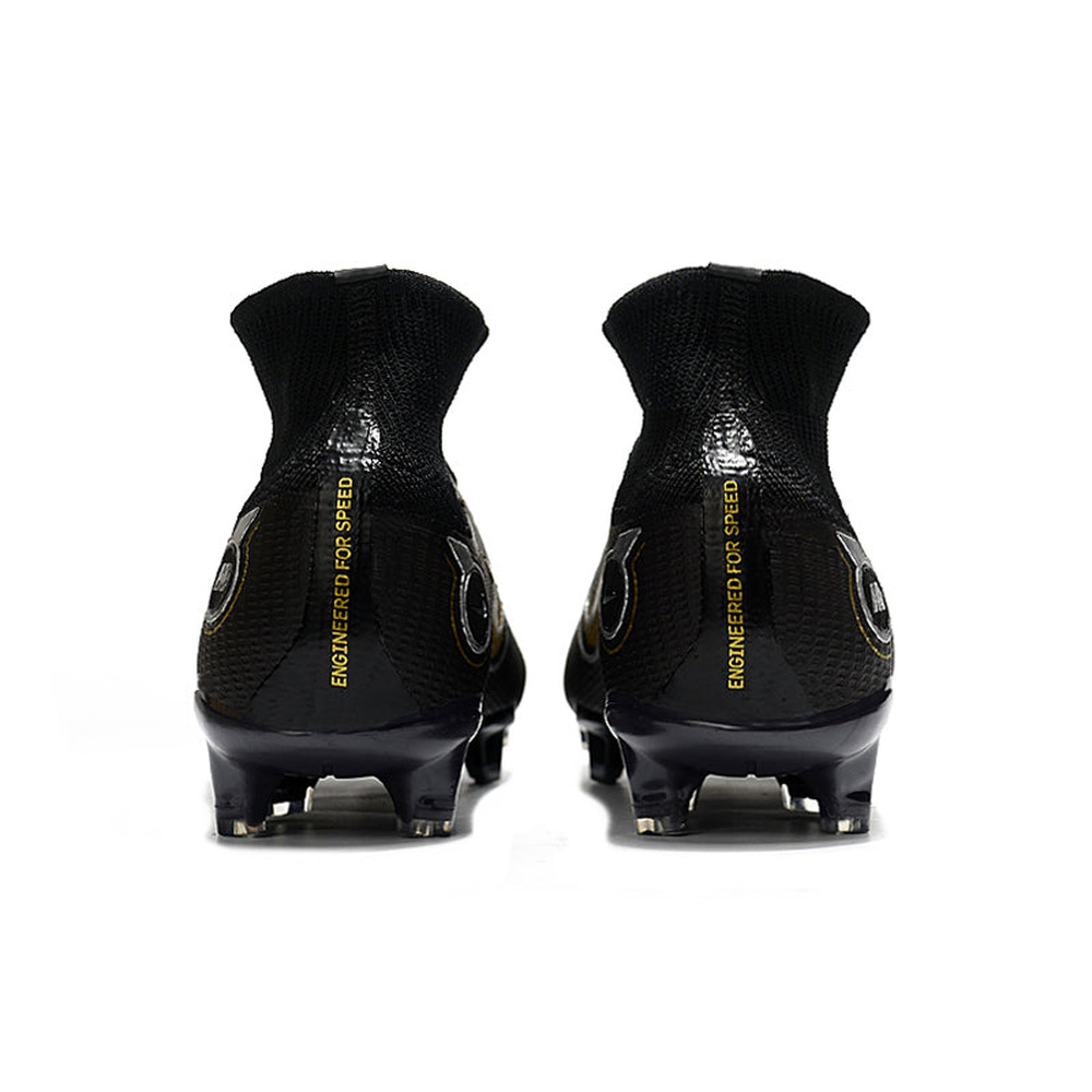 Chuteira Campo Nike Mercurial Superfly 8 Elite FG Preta e Dourada 