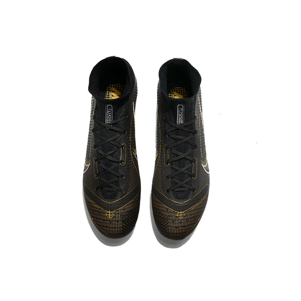 Chuteira Campo Nike Mercurial Superfly 8 Elite FG Preta e Dourada 