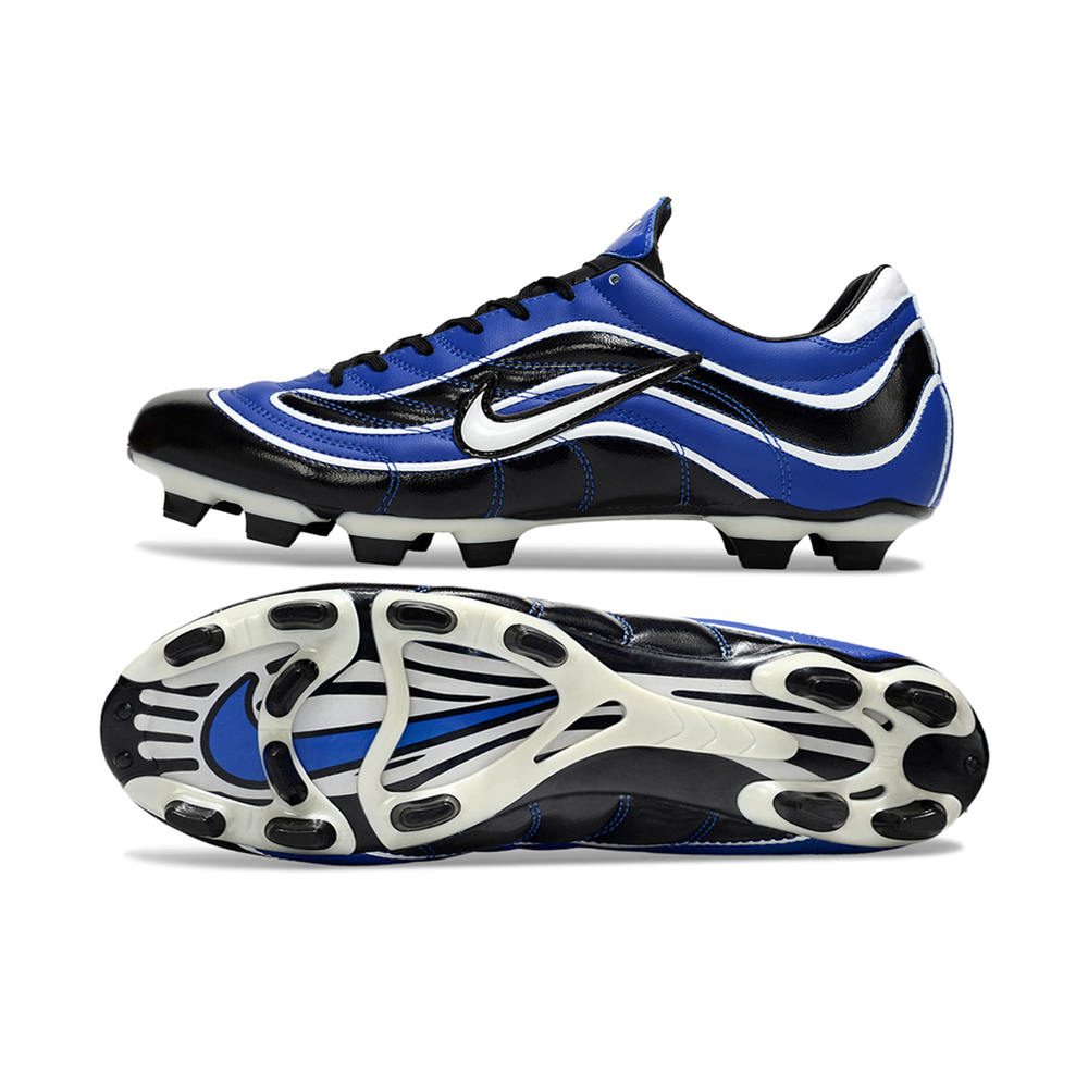 Chuteira Campo Nike Mercurial Vapor 1998 FG Preto, Azul e Branco