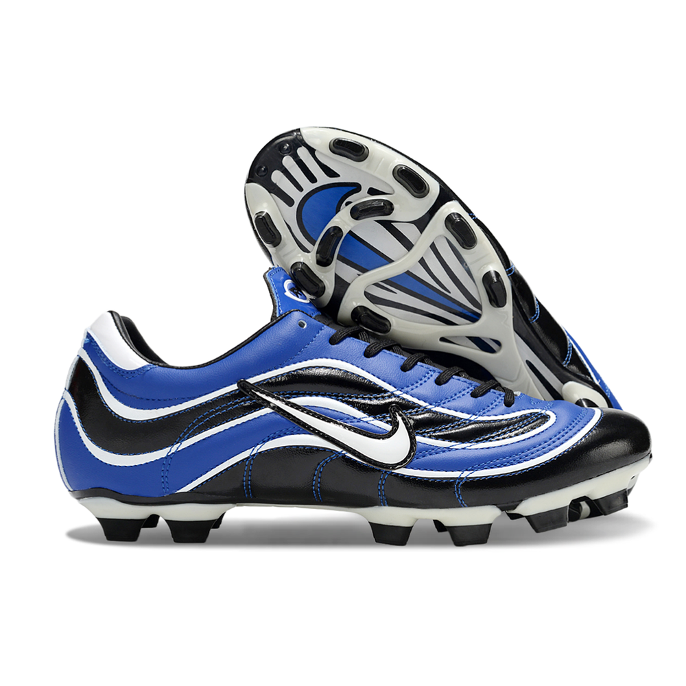 Chuteira Campo Nike Mercurial Vapor 1998 FG Preto, Azul e Branco