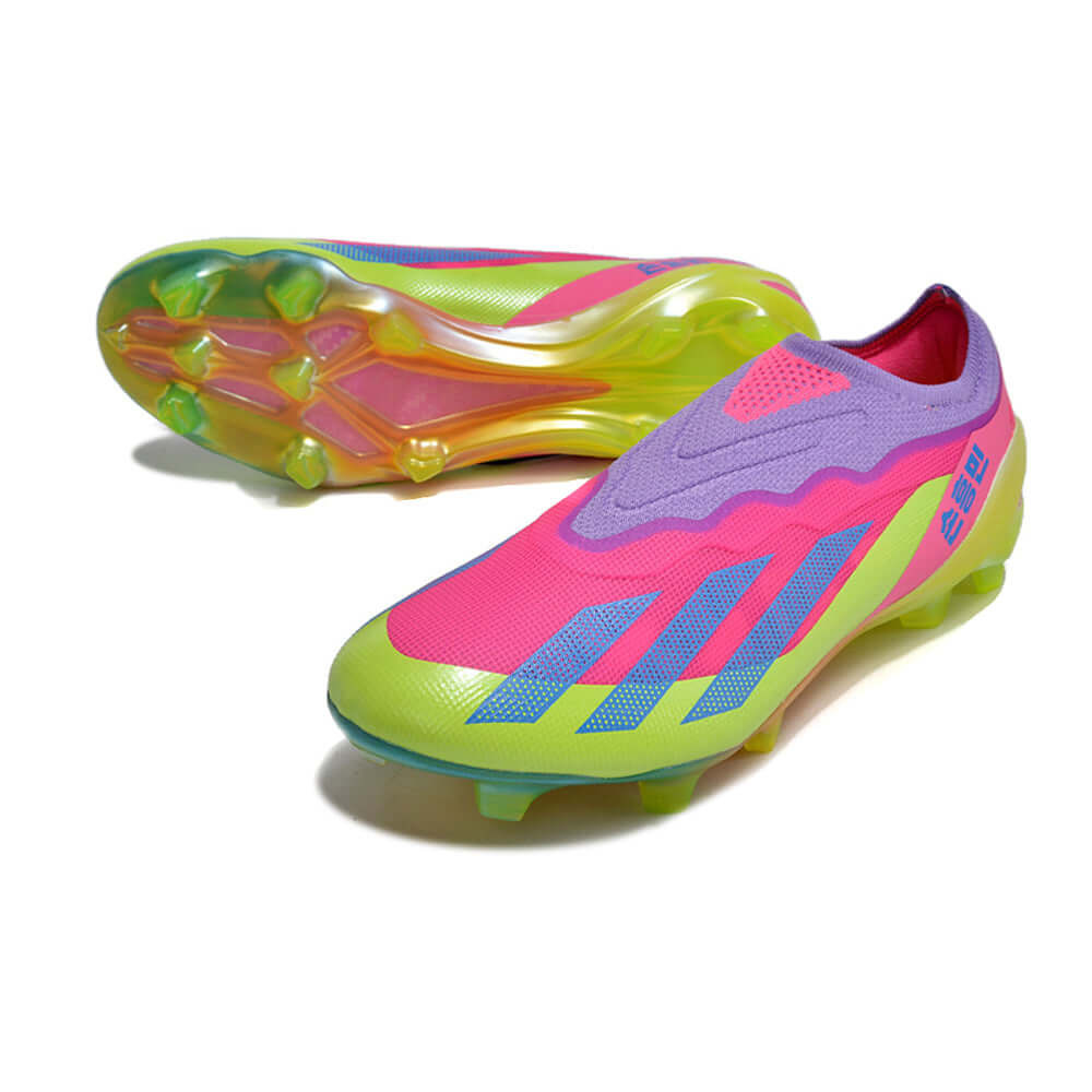 Chuteira Campo Adidas CrazyFast.1 LL FG Rosa e Verde 