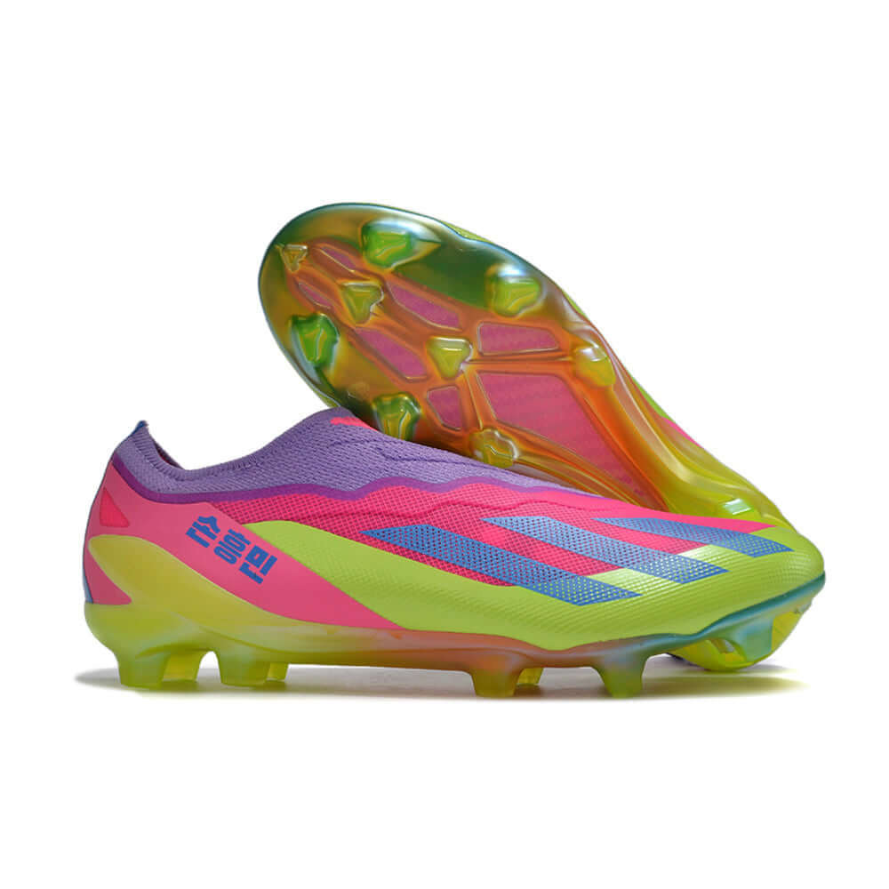 Chuteira Campo Adidas CrazyFast.1 LL FG Rosa e Verde 