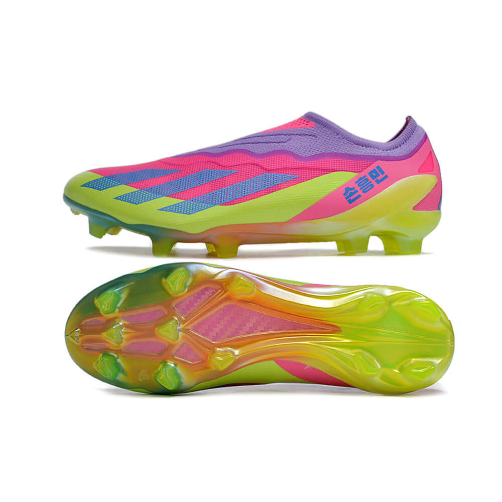 Chuteira Campo Adidas CrazyFast.1 LL FG Rosa e Verde 