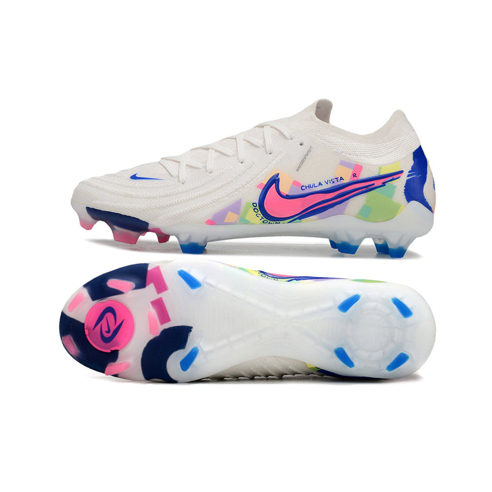 Chuteira Campo Nike Phantom GX 2 Elite FG Branca e Colorida 