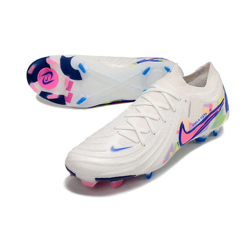 Chuteira Campo Nike Phantom GX 2 Elite FG Branca e Colorida 