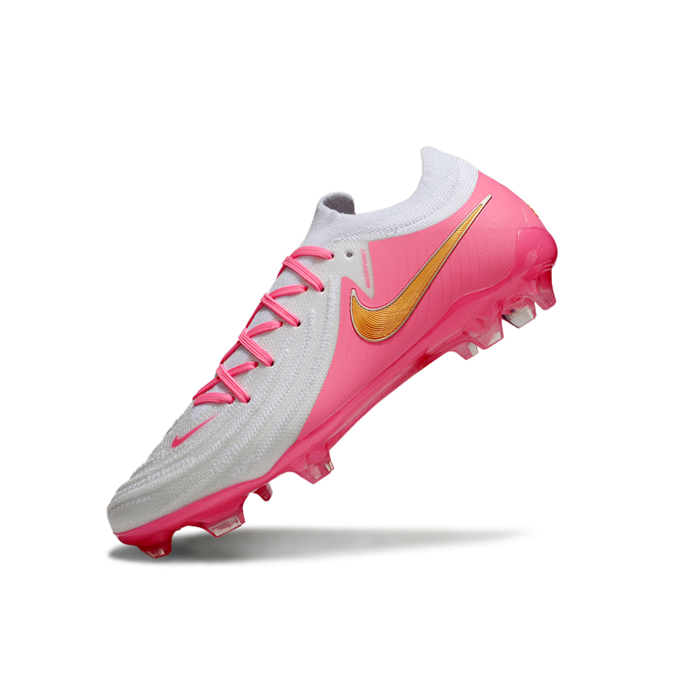 Chuteira Campo Nike Phantom GX 2 Elite FG Branca e Rosa
